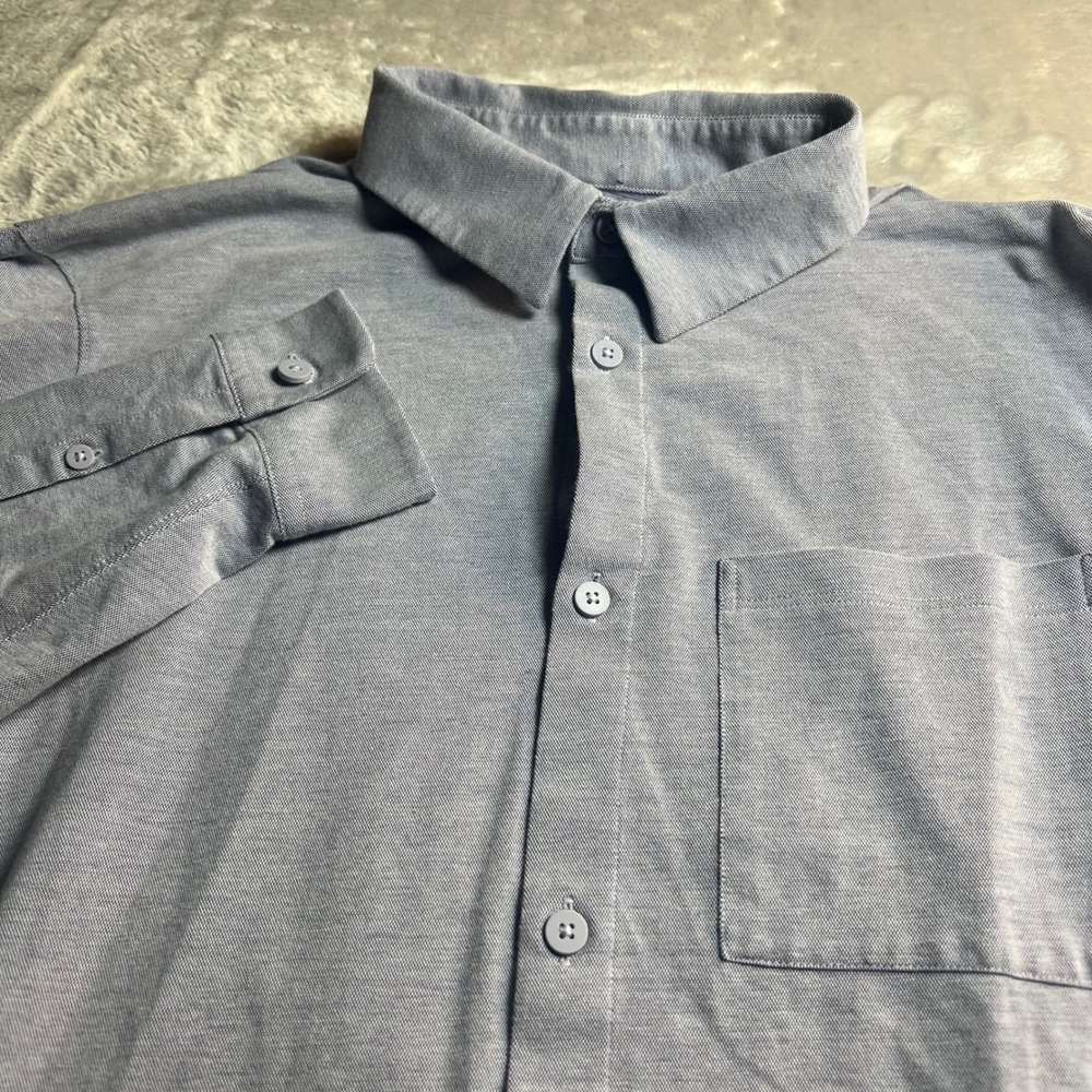 Lululemon Mens M/L? Button Down Shirt Blue Long Sleeve Commission Oxford